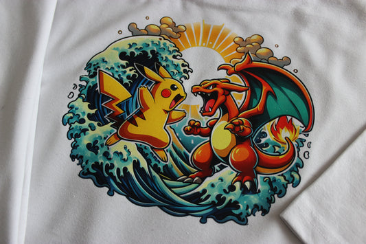 Sweatshirt Pokémon personnalisable - Pikachu vs Dracaufeu (photos à venir)